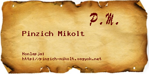 Pinzich Mikolt névjegykártya